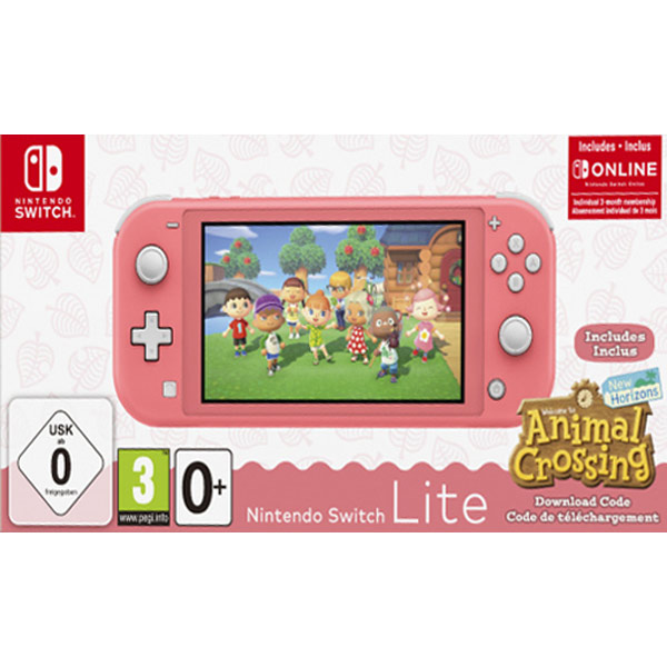 Nintendo Switch Lite, coral + Animal Crossing: New Horizons + trojmesačné predplatné služby Nintendo Switch Online