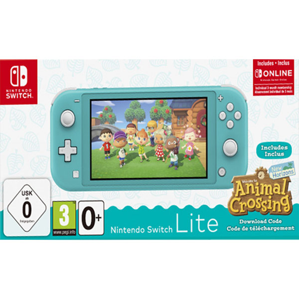 Nintendo Switch Lite, turquoise + Animal Crossing: New Horizons + trojmesačné predplatné služby Nintendo Switch Online