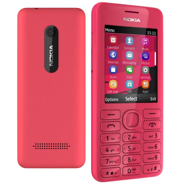 Nokia 206, Dual Sim, Magenta  - SK distribúcia