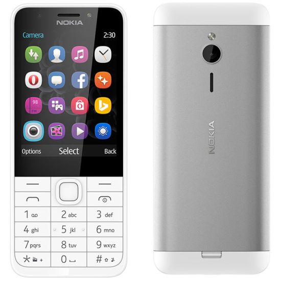 E-shop Nokia 230, Dual SIM, strieborný A00026951