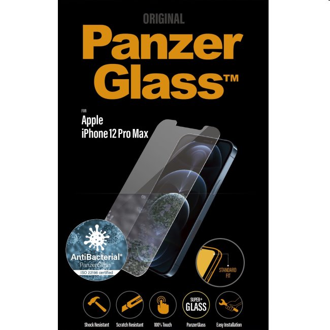 Ochranné sklo PanzerGlass Standard Fit AB pre Apple iPhone 12 Pro Max, clear