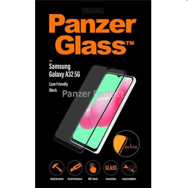 Ochranné temperované sklo PanzerGlass Case Friendly pre Samsung Galaxy A32 - A326B, Fingerprint komp., čierne 7252