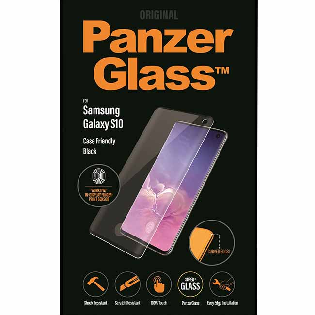 Ochranné temperované sklo PanzerGlass Case Friendly pre Samsung Galaxy S10 - G973F, čierne Ochranné temperované sklo PanzerGlass Case Friendly pre Samsung Galaxy S10 - G973F, čierne