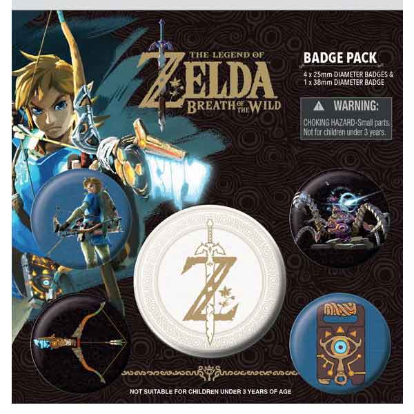 Odznaky Legend of Zelda Breath of the Wild Z Emblem ( 5-Pack)
