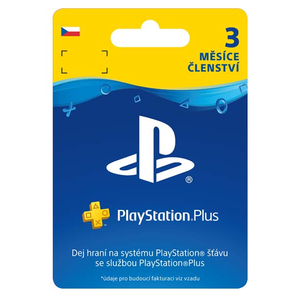 PlayStation Plus Gift Card 3 Month Membership CZ