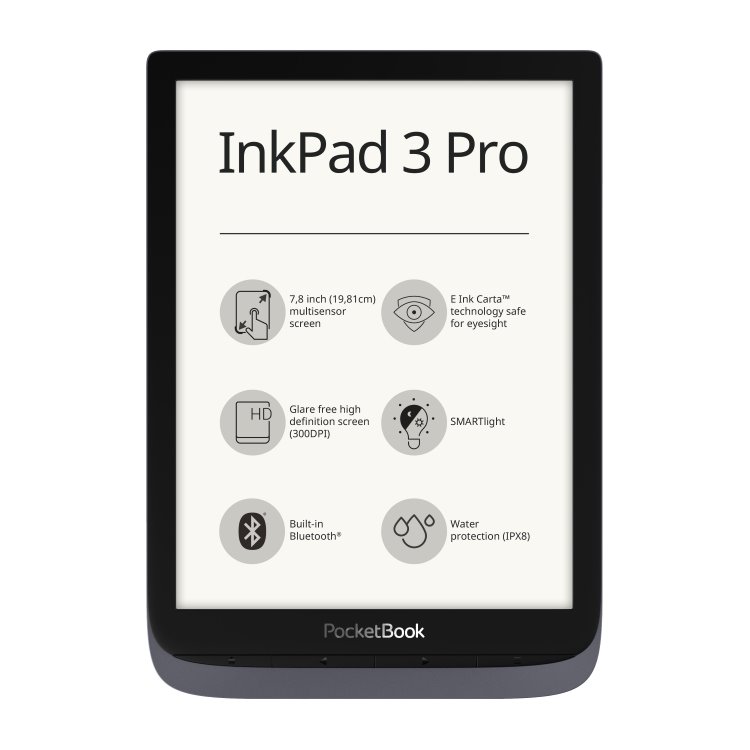 Čítačka kníh Pocketbook 740 InkPad 3 Pro, tmavosivá