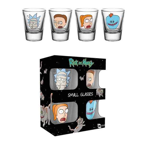 Poháriky Rick and Morty Faces (4-Pack)