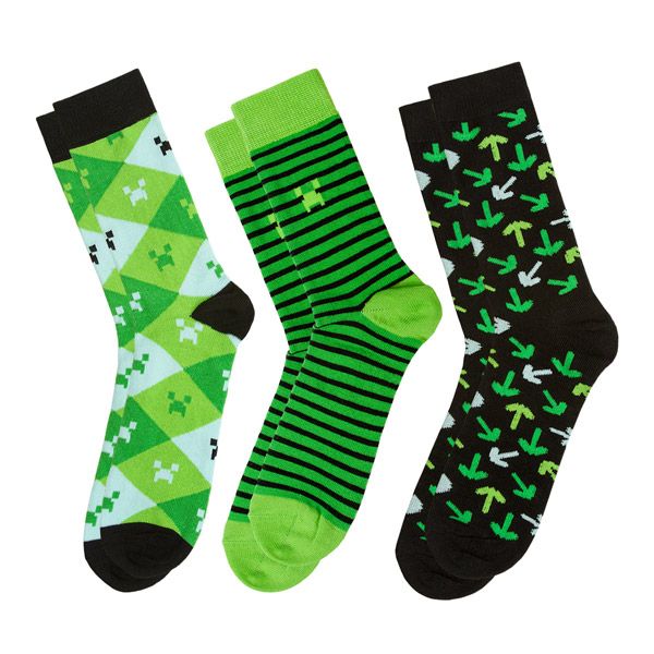 Ponožky Minecraft 3 Pack, green L