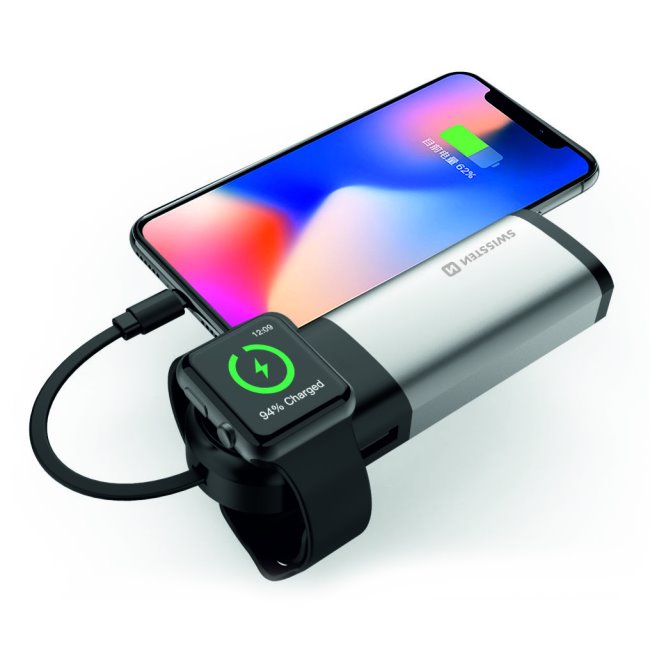 Swissten 2v1 powerbanka MFi pre Apple Watch, 6700 mAh 22013980