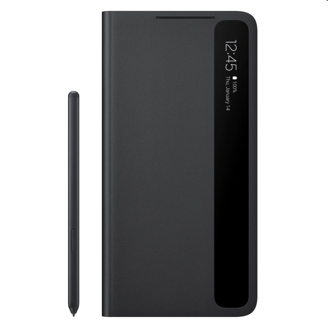 Puzdro Clear View Cover pre Samsung Galaxy S21 Ultra - G998B, black + S-Pen (EF-ZG99PC)