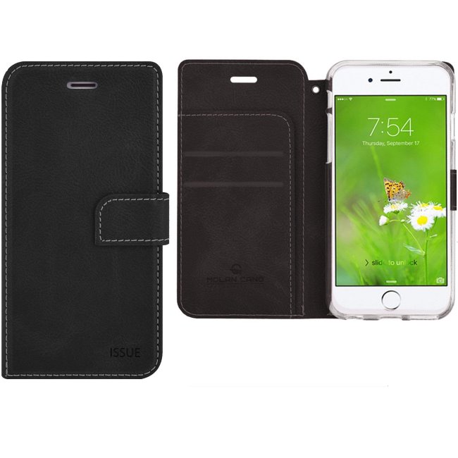 Puzdro Molan Cano Issue Book pre Apple iPhone 5, 5S a SE, Black