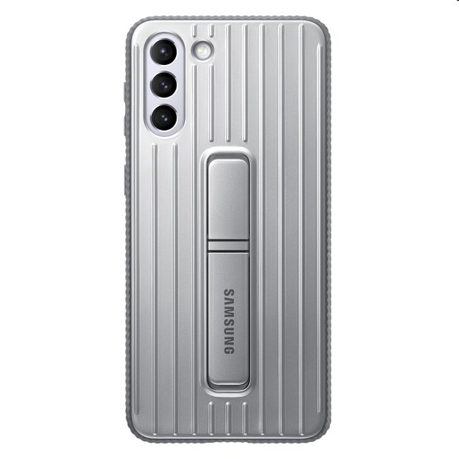 Puzdro Protective Standing Cover pre Samsung Galaxy S21 - G991B, light gray (EF-RG991C)