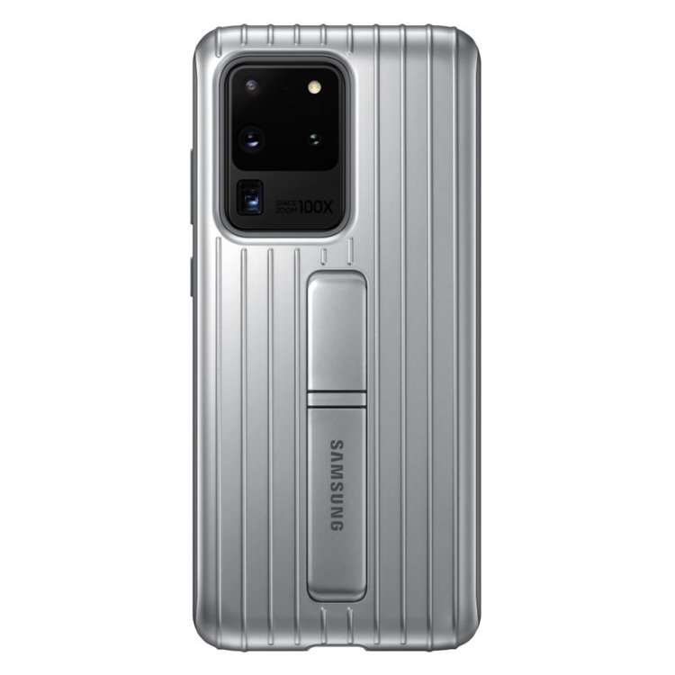 Puzdro Protective Standing Cover pre Samsung Galaxy S20 Ultra, silver