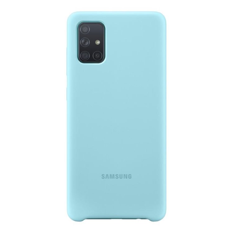 Puzdro Samsung Silicone Cover EF-PA715TLE pre Samsung Galaxy A71 - A715F, Blue
