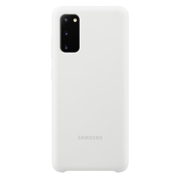 Puzdro Samsung Silicone Cover EF-PG980TWE pre Samsung Galaxy S20 - G980F, White