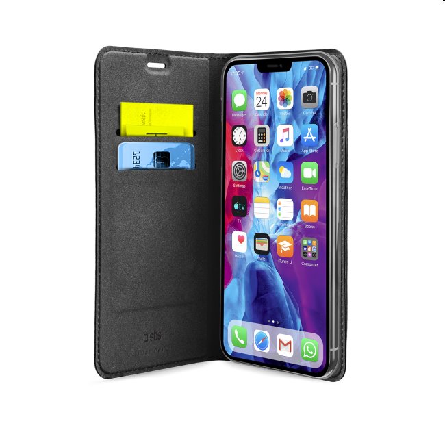 Knižkové puzdro SBS Book Wallet Lite pre iPhone 12 Mini, čierna TEBKLITEIP12K