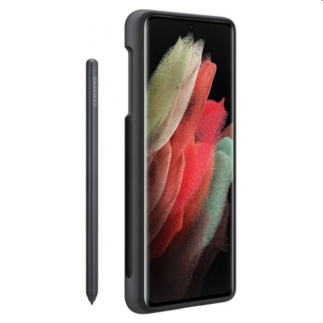 Puzdro Silicone Cover pre Samsung Galaxy S21 Ultra - G998B, black + S-Pen (EF-PG99PT)