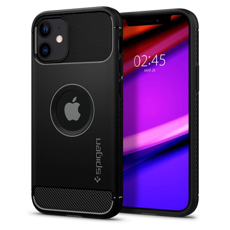 Puzdro Spigen Rugged Armor pre Apple iPhone 12 Mini, čierne