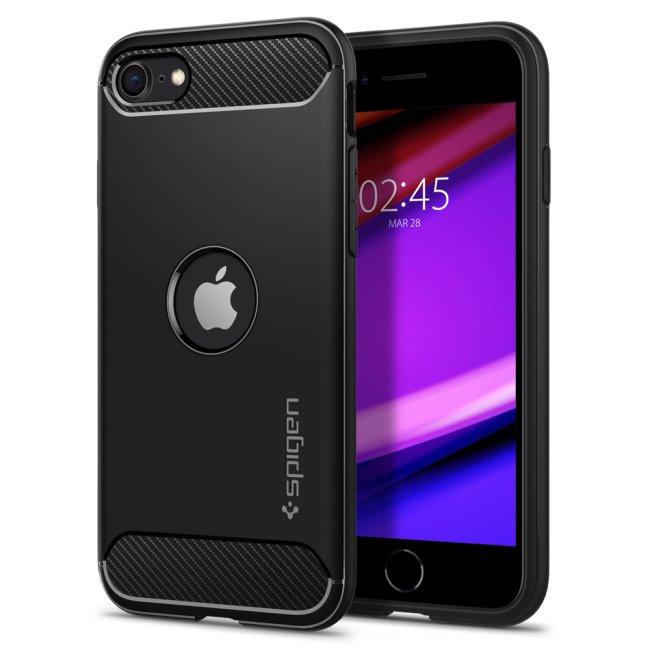 Zadný kryt Spigen Rugged Armor pre Apple iPhone SE 20/SE 22/8/7, čierna