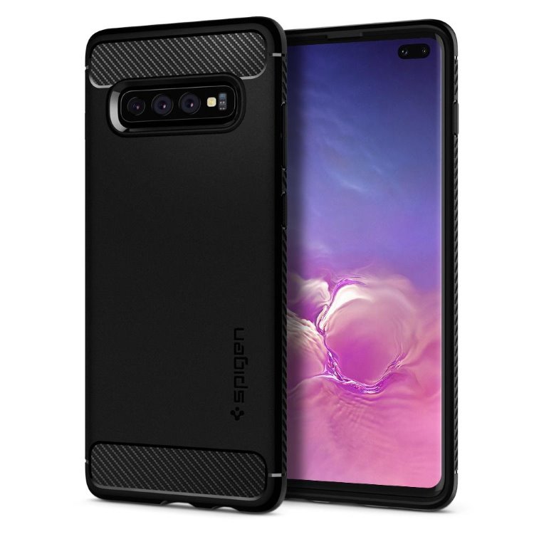 Puzdro Spigen Rugged Armor pre Samsung Galaxy S10 Plus - G975F, Black