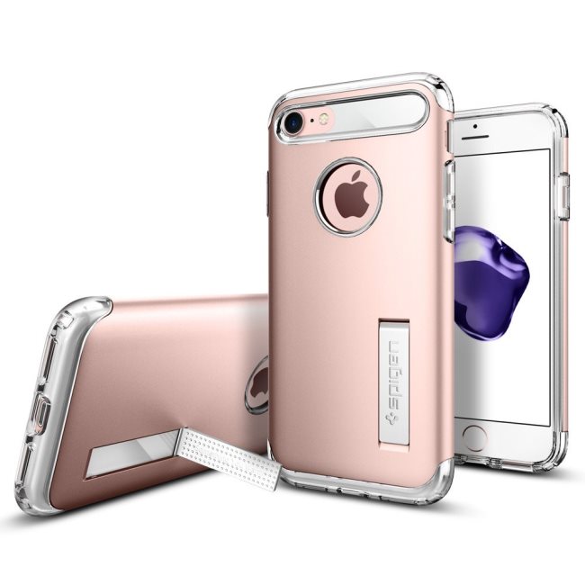 Puzdro Spigen Slim Armor pre Apple iPhone 7 a iPhone 8, Rose Gold