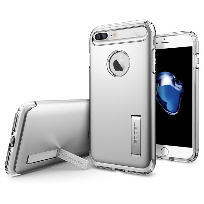 Puzdro Spigen Slim Armor pre Apple iPhone 7 Plus a iPhone 8 Plus, Satin Silver