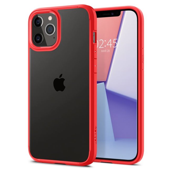 Zadný kryt Spigen Ultra Hybrid pre Apple iPhone 12/12 Pro, červená