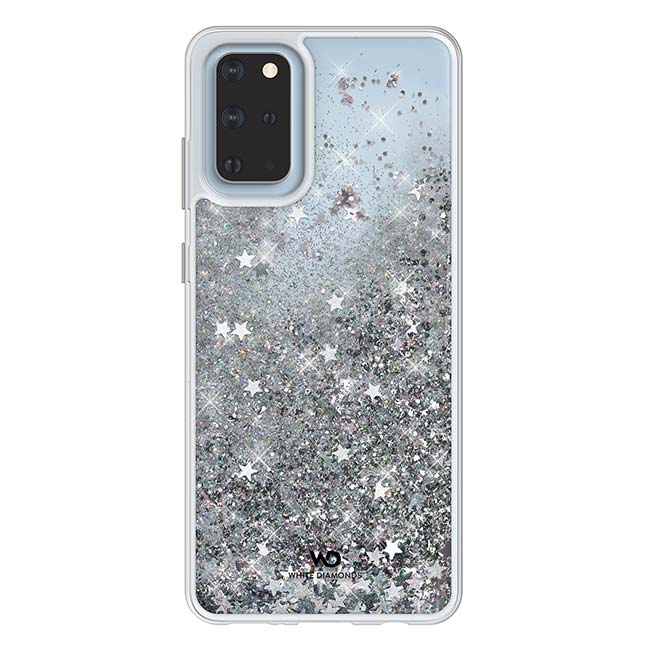 Puzdro White Diamonds Sparkle pre Samsung Galaxy S20+, Silver Stars