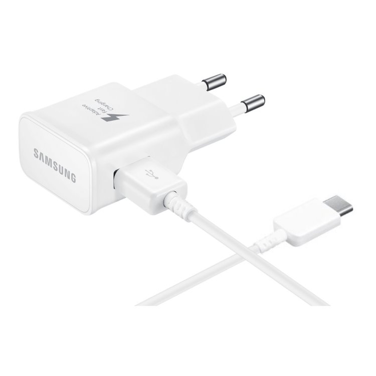 Rýchlonabíjačka Samsung EP-TA20EWE s USB-C káblom, biela