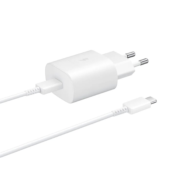 Rýchlonabíjačka Samsung 25 W s USB-C káblom, biela