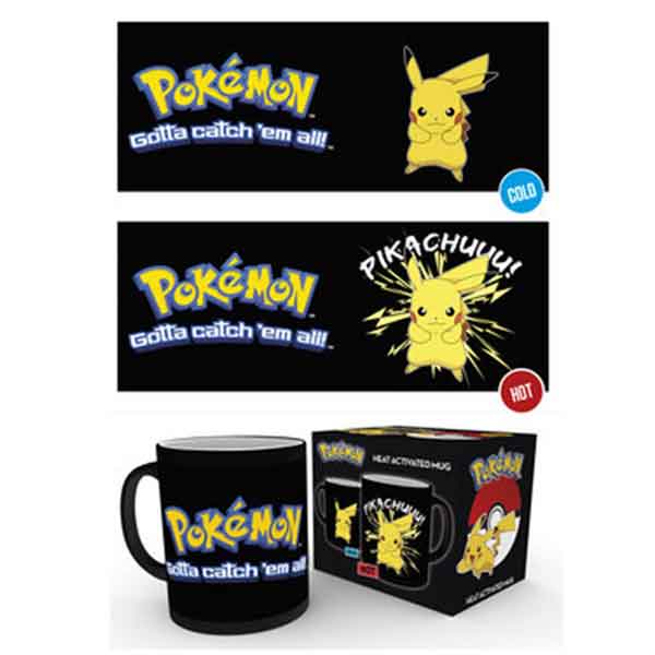 Šálka Pokemon Pikachu Heat Change Black