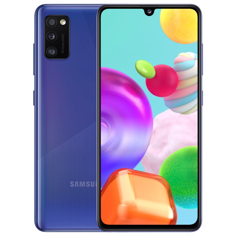 Samsung Galaxy A41 - A415F, 4/64GB, Dual SIM, Prism Crush Blue, Trieda B - použité, záruka 12 mesiacov