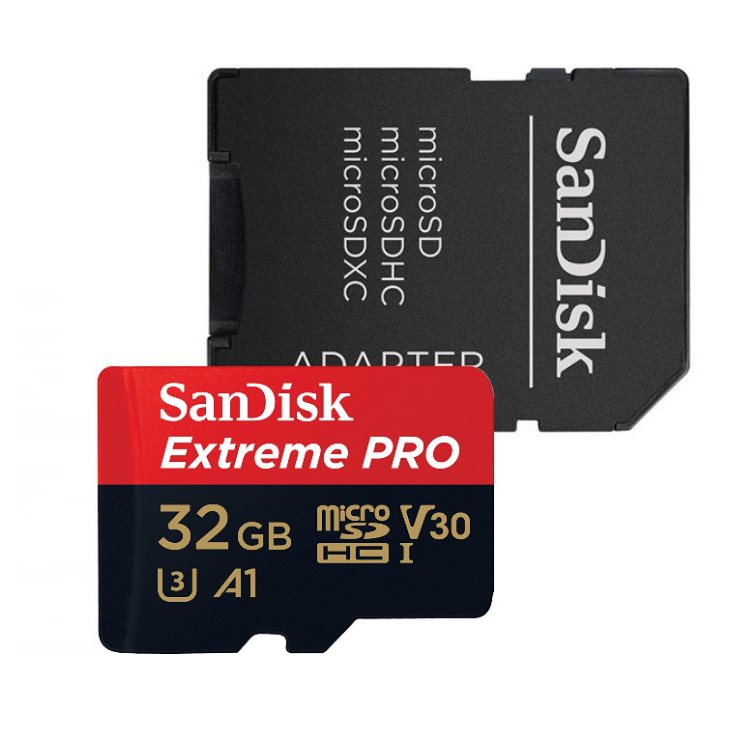 E-shop SanDisk Micro SDHC Extreme PRO 32 GB , SD adaptér, UHS-I U3, Class 10 - rýchlosť 10090 MBs SDSQXCG-032G-GN6MA