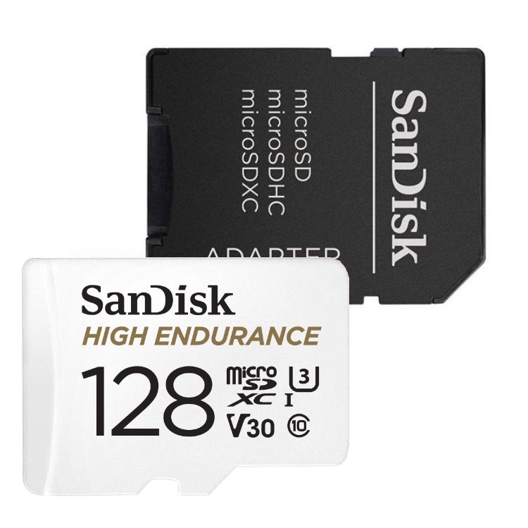 E-shop SanDisk Micro SDXC High Endurance 128 GB, SD adaptér, UHS-I U3 V30, Class 10 - rýchlosť 10040 MBs SDSQQNR-128G-GN6IA