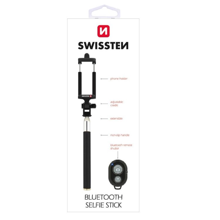 E-shop Selfie tyč Swissten s bluetooth diaľkovým ovládačom 32000300