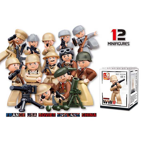 Sluban Soldiers Minifigure Showbox (WW2)