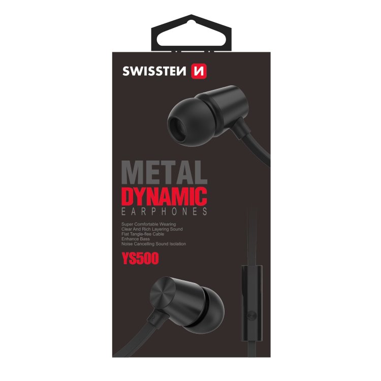 Slúchadlá Swissten Dynamic YS500, čierne Slúchadlá Swissten Dynamic YS500, čierne