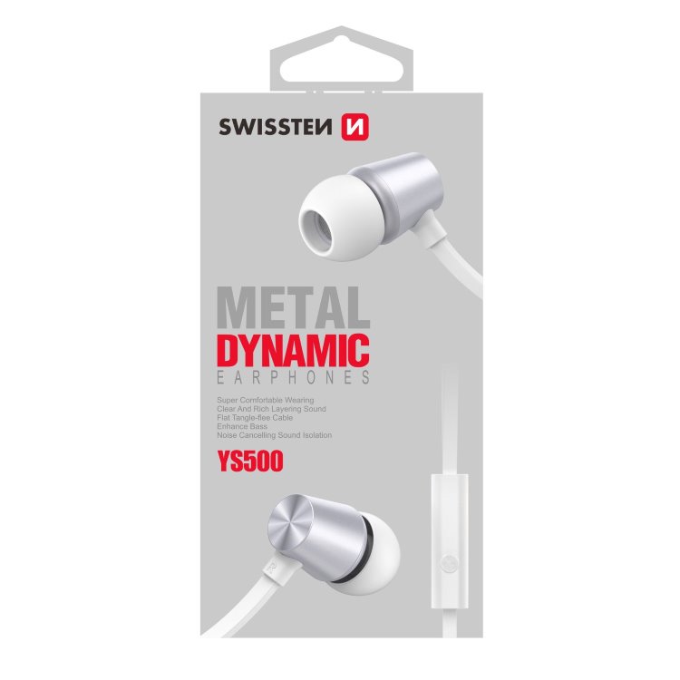 Slúchadlá Swissten Dynamic YS500, strieborné