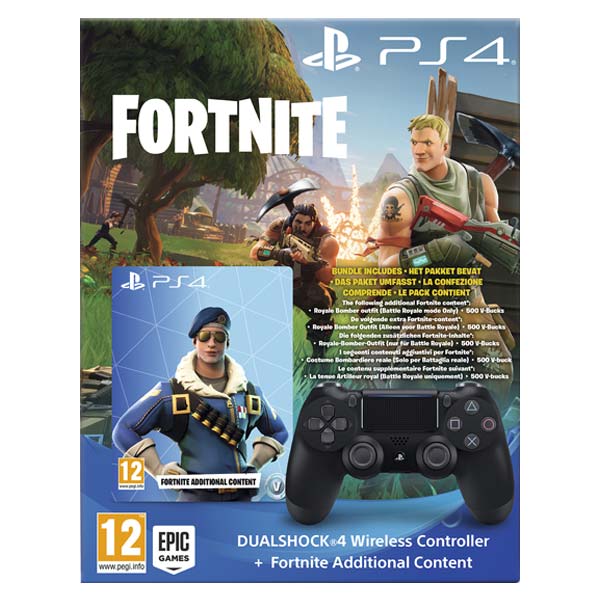 Sony  DS4 Wireless Controller v2, jet black + Fortnite Additional Content Voucher - OPENBOX (rozbalený tovar s pln