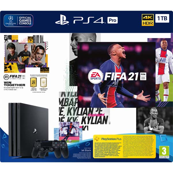 Sony PlayStation 4 Pro 1 TB + FIFA 21 + DualShock 4 + PS Plus 14 dní - OPENBOX (Rozbalený tovar s plnou zárukou)