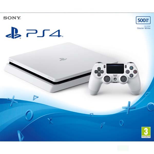 Sony PlayStation 4 Slim 500GB, glacier white - BAZÁR (použitý tovar , zmluvná záruka 12 mesiacov)