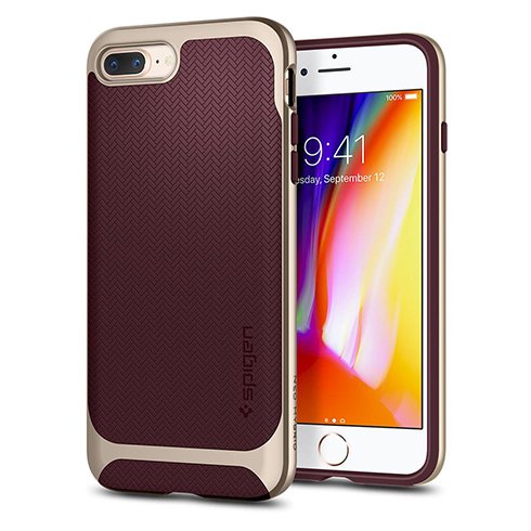 Spigen kryt Neo Hybrid Herringbone pre iPhone 8 Plus - Burgundy