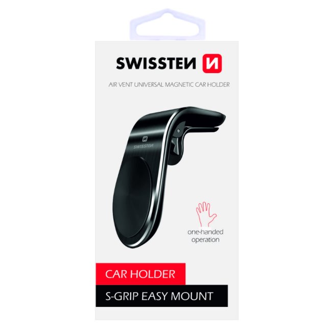 Swissten magnetický držiak do ventilácie auta S-Grip easy mount, čierna