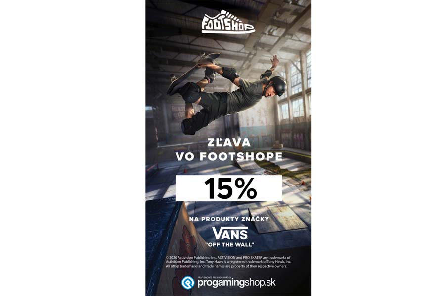 Darček - 15% zľava do Footshopu na Vans výrobky v cene 4,99 €