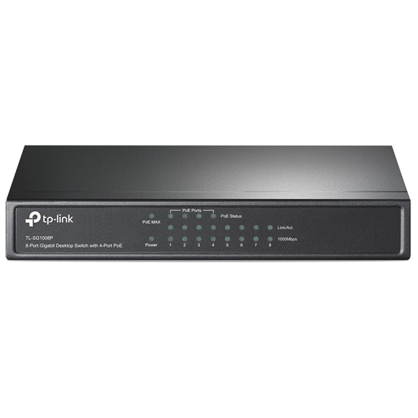 TP-Link TL-SG1008P 8x gigabitový sieťový switch stolný, čierna TL-SG1008P