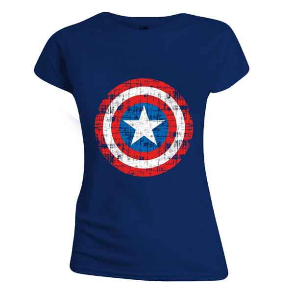 Tričko Captain America Shield Women Navy M
