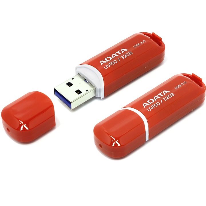 USB kľuč A-DATA UV150, 32 GB, USB 3.0, Red - rýchlosť čítania a zápisu: až 90MBs AUV150-32G-RRD