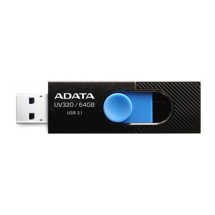 USB kľúč A-DATA UV320, 64 GB, USB 3.1, rýchlosť 80 MBs, čierny AUV320-64G-RBKBL