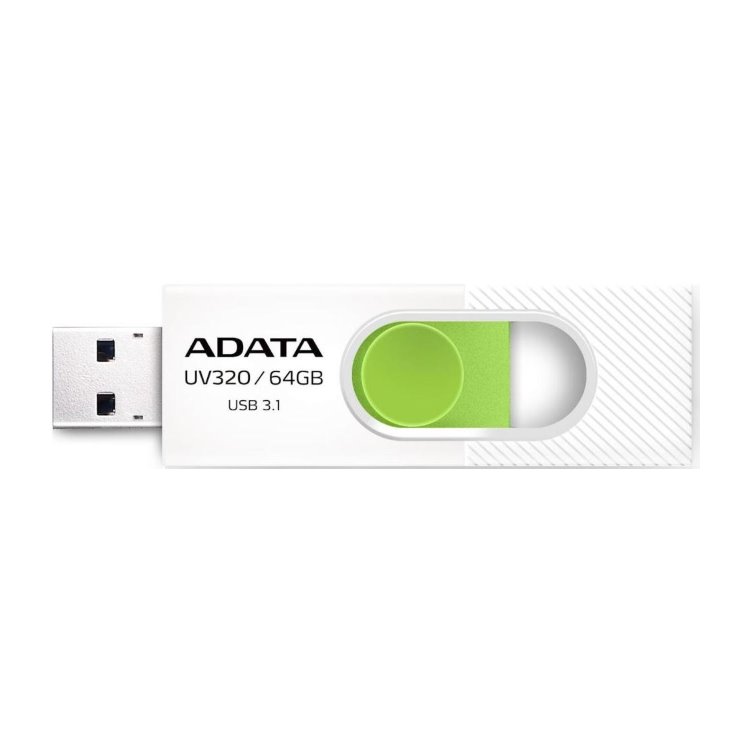 USB kľúč A-DATA UV320, 64 GB, USB 3.1, rýchlosť 80 MBs, biely AUV320-64G-RWHGN
