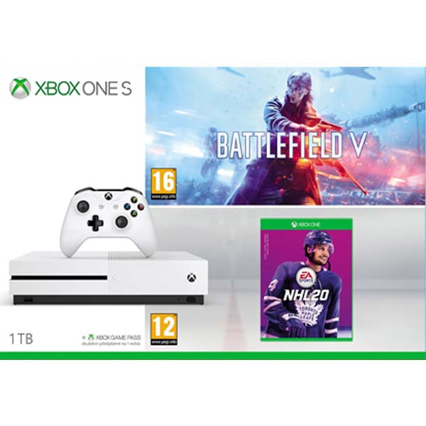 Xbox One S 1TB + Battlefield 5 (Deluxe Edition) + NHL 20 CZ